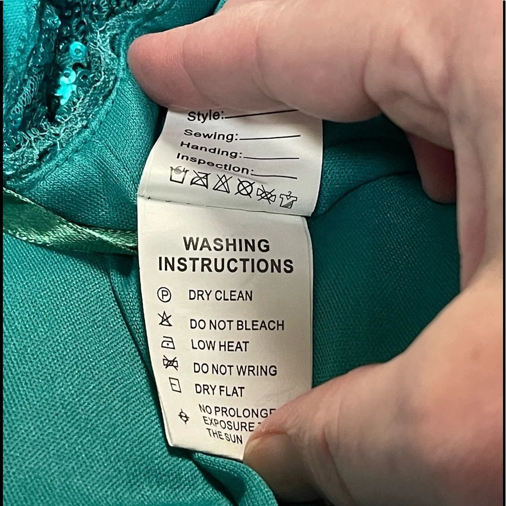 Gorgeous Kate Kasin aqua small sequined formal gown (NWT) - Picture 9 of 9